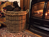 Beautiful Log Laundry Toy Rope Basket Kaboo Finish Natural Hand Made Rattan