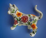 POMME PIDOU CAT CERAMIC MONEY BOX with Gift Box (White with floral patterns)