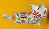 POMME PIDOU CAT CERAMIC MONEY BOX with Gift Box (White with floral patterns)