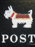 Steel Post box. Black with West Highland White Terrier for Driveway Entrance