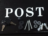 Steel Post box. Black with West Highland White Terrier for Driveway Entrance