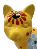 POMME PIDOU CAT CERAMIC MONEY BOX with Gift Box (Yellow with floral patterns)