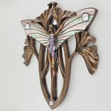 BUTTERFLY, COLOURED COLD CAST BRONZE MIRROR BY BEAUCHAMP BRONZE