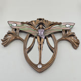 BUTTERFLY, COLOURED COLD CAST BRONZE MIRROR BY BEAUCHAMP BRONZE