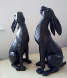 Garden Ornament Statues Bronze Effect Charming set of Hares Dispatch.