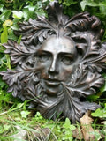 Garden Ornament Statue Wall plaque  Bronze Effect Green Woman. Despatch1-2 Days.