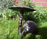 Large Mushroom Garden Ornament Bronze Finish Aluminium Metal Sculpture toadstool