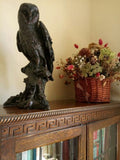 Garden Statue Ornament Figurine  Barn Owl Bronze Effect Resin,