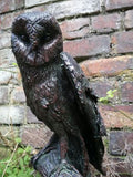 Garden Statue Ornament Figurine  Barn Owl Bronze Effect Resin,
