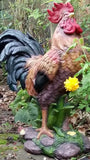 Life-sized Rooster Cockerel Chicken Garden Ornament Statue Figurine post 1-2 d