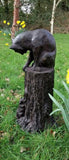 Cat And Mouse Large Garden  Ornament Statue Bronze Effect