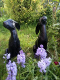 Garden Ornament Statues Bronze Effect Charming set of Hares Dispatch.