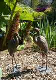 Pair Metal Cranes Bird Garden Ornaments Statues Bronze Effect Post 1-2 days