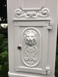 White Aluminium Post Box Lion Design