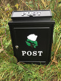 Steel Post Box Letter Box White Rose Design