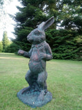 White Rabbit Alice in Wonderland Bronze Effect Garden Statue Ornament